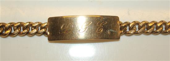 9ct gold identity bracelet